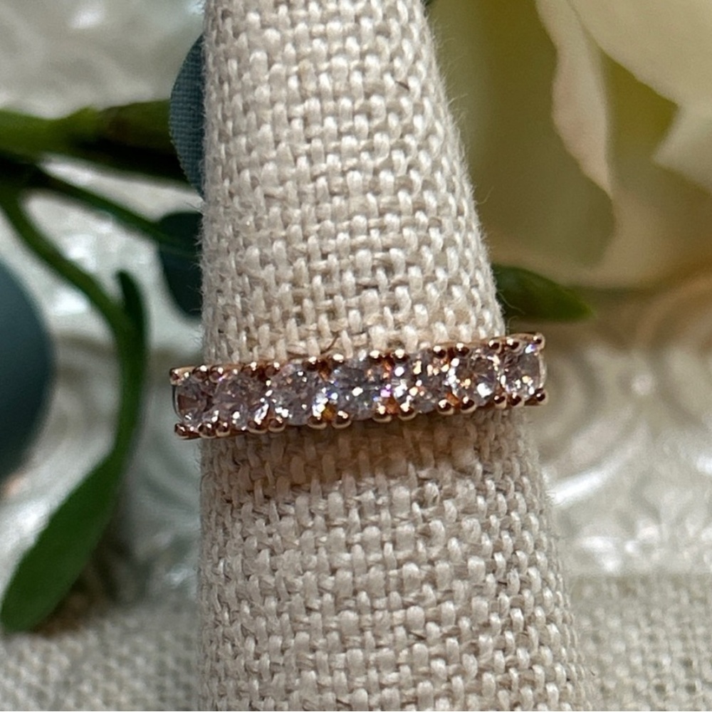 Victoria Wieck Brilliante Rose Gold Plated CZ Band (Size: 6)
